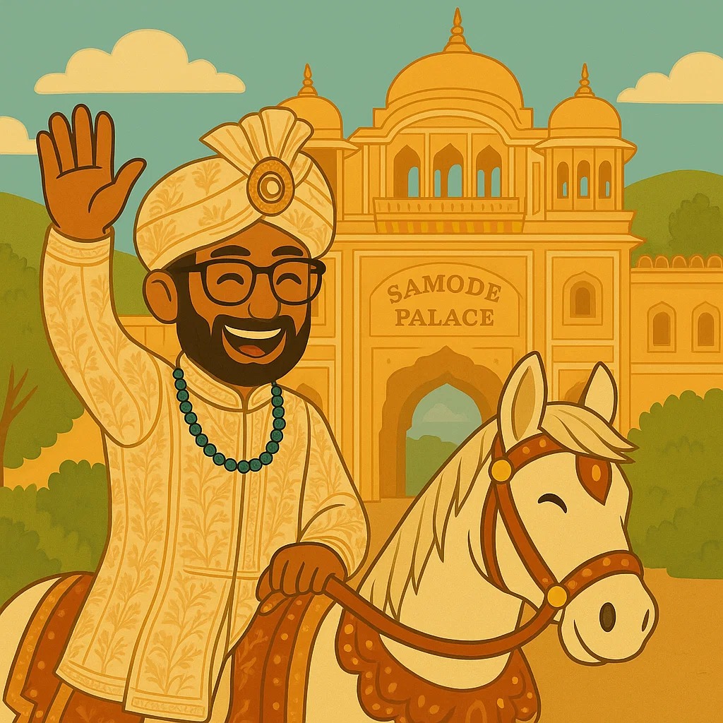 Sujay's Baraat - Groom on horseback