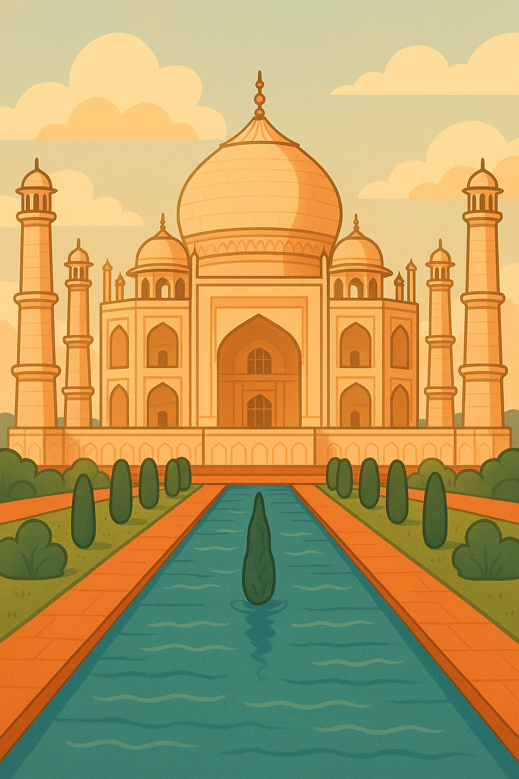 Taj Mahal with reflection pool
